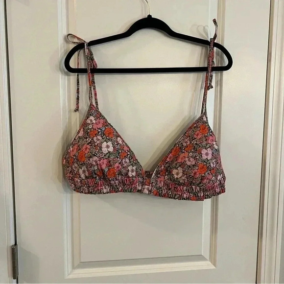 J crew bikini top 3X tie shoulder ruched top Liberty sing fabric - Picture 1 of 3